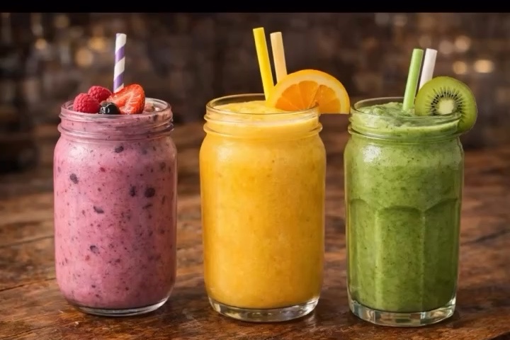 Colorful fresh smoothies at the VWR Triple Bar