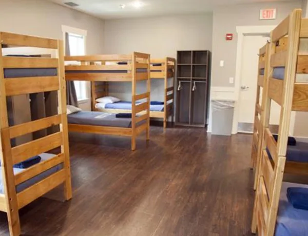 Michigan bunk room with wood beds